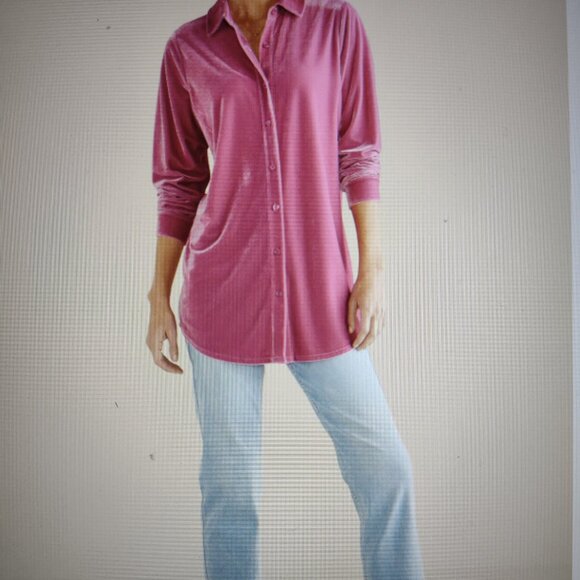 Soft Surroundings velvet velour boyfriend shirts - bundle of 4 - NWOT - size PXS - Picture 7 of 7